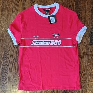 Charlotte Russe Red and White Short Sleeve Tee